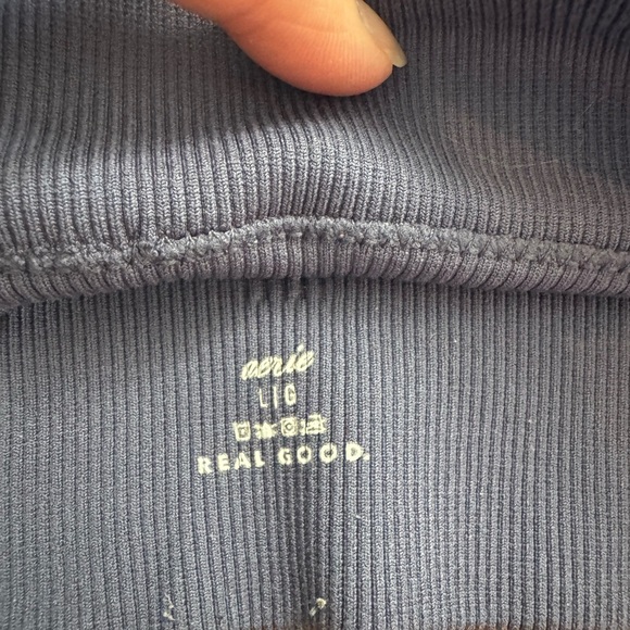 Aerie Coastal Blue Ribbed Sports Bra Bralette Size L - Picture 4 of 8